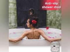 Shower Stool Acrylic Foot Rest, Non-Slip Waterproof Shower Stool for Shaving Legs &Shower Stool for Inside Shower, Clear Corner Bathroom Stool Acrylic Shower Bench for Bathtub Small Shower Spaces 49.99