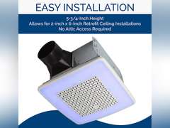 Broan-NuTone AER110RGBL ChromaComfort 110 CFM Ventilation Fan with 24 Color Selectable LED, 1.5 Sones, ENERGY STAR Certified, White 156.2