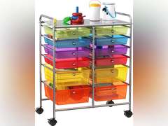 SimpleHouseware 12-Drawers Rolling Storage Cart, Multicolor Multi Color 74.87