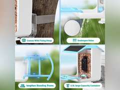 AUXCO Bird Feeder with Camera, 2023 Newest Dual Solar Panels Charging Smart Bird Feeder Camera, AI Identify 11000+ Bird Species, Auto Capture Bird Videos & APP Notify Video Bird Camera for Bird Lovers 259.98