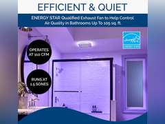 Broan-NuTone AER110RGBL ChromaComfort 110 CFM Ventilation Fan with 24 Color Selectable LED, 1.5 Sones, ENERGY STAR Certified, White 156.2