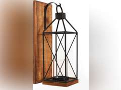 Homemory Wall Candle Sconce, Decorative Hanging Candle Lantern with Windproof Glass Holder Dark Brown 35.99