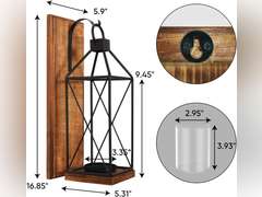 Homemory Wall Candle Sconce, Decorative Hanging Candle Lantern with Windproof Glass Holder Dark Brown 35.99