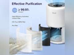 LEVOIT Air Purifier for Home Allergies Pets Hair in Bedroom, HEPA Filter, Covers Up to 1095 Sq.Foot Powered by 33W High Torque Motor, Remove Dust Smoke Pollutants, 0.3 Microns, Core 300, White 300 Cream White 99.99