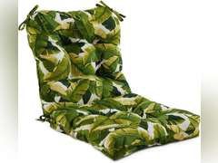 Greendale Home Fashions Outdoor Seat/Back Chair Cushion, 1 Count (Pack of 1), Tropical White 50.4