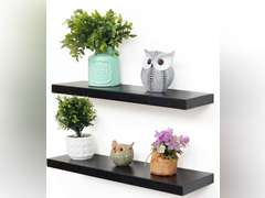 Floating Shelves, Black 24 inch Long Wall Shelves,Wall Mounted Display Ledge Shelves Perfect for Bedroom Bathroom Living Room and Kitchen Decoration Storage 47