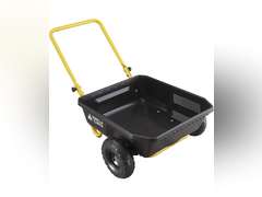 Gorilla Carts GCR-4 Poly Dump Cart, 2-Wheel Garden Wagon with Foldable Handle, 4 cu ft, 300 lb. Capacity, Black/Yellow 99