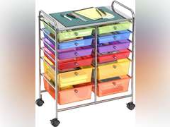 SimpleHouseware 12-Drawers Rolling Storage Cart, Multicolor Multi Color 74.87