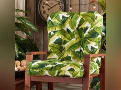 Greendale Home Fashions Outdoor Seat/Back Chair Cushion, 1 Count (Pack of 1), Tropical White 50.4