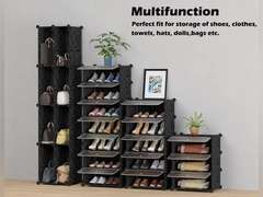 HOMIDEC Shoe Storage, 10-Tier Shoe Rack Organizer for Closet 20 Pair Narrow Shoes Shelf Cabinet for Entryway, Bedroom and Hallway Black 45.99