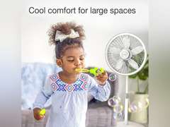 Lasko Oscillating Pedestal Fan, Adjustable Height, 3 Speeds, for Bedroom, Living Room, Home Office and College Dorm Room, 18", White, 1820 44.99