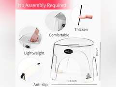 Shower Stool Acrylic Foot Rest, Non-Slip Waterproof Shower Stool for Shaving Legs &Shower Stool for Inside Shower, Clear Corner Bathroom Stool Acrylic Shower Bench for Bathtub Small Shower Spaces 49.99