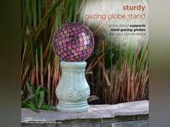 Alpine Corporation 12" Tall Indoor/Outdoor Roman Column Gazing Globe Display Stand, Mixed Colors 30.99