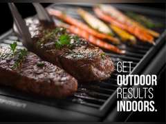Chefman Electric Smokeless Indoor Grill w/Non-Stick Cooking Surface & Adjustable Temperature Knob from Warm to Sear for Customized BBQing, Dishwasher Safe Removable Water Tray, Black 34.96