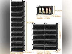 HOMIDEC Shoe Storage, 10-Tier Shoe Rack Organizer for Closet 20 Pair Narrow Shoes Shelf Cabinet for Entryway, Bedroom and Hallway Black 45.99