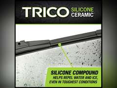 TRICO Silicone Ceramic 18 inch Automotive Replacement Windshield Wiper Blade, Ceramic Coated Silicone Super Premium All Weather Beam Blade (90-180), Black 18" (90-180) 28.64