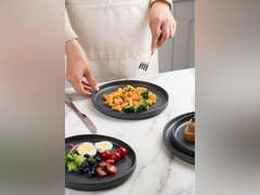 famiware Dinner Plates for 6, 10 inches Plate Set, Scratch Resistant, Stoneware Dinnerware, Kitchen Modern Rustic Serving Dishes, Black Matte Dinner Plate Full Glaze Black Matte 49.99
