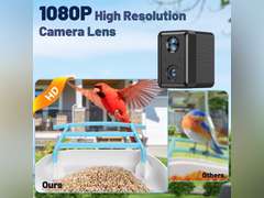 AUXCO Bird Feeder with Camera, 2023 Newest Dual Solar Panels Charging Smart Bird Feeder Camera, AI Identify 11000+ Bird Species, Auto Capture Bird Videos & APP Notify Video Bird Camera for Bird Lovers 259.98