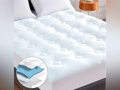 Hansleep Memory Foam Mattress Topper Queen Size, Cooling Mattress Pad Queen with Deep Pocket, Breathable Air Mattress Cover, 60x80 Inches，White 49.99