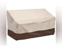 Vailge 2-Seater Heavy Duty Patio Bench Loveseat Cover, 100% Waterproof Outdoor Sofa Cover, Lawn Patio Furniture Covers with Air Vent, Small(Standard), Beige & Brown 38