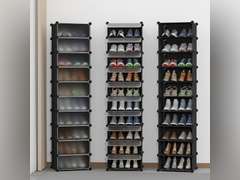 HOMIDEC Shoe Storage, 10-Tier Shoe Rack Organizer for Closet 20 Pair Narrow Shoes Shelf Cabinet for Entryway, Bedroom and Hallway Black 45.99