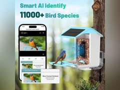 AUXCO Bird Feeder with Camera, 2023 Newest Dual Solar Panels Charging Smart Bird Feeder Camera, AI Identify 11000+ Bird Species, Auto Capture Bird Videos & APP Notify Video Bird Camera for Bird Lovers 259.98