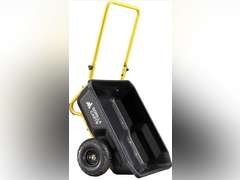 Gorilla Carts GCR-4 Poly Dump Cart, 2-Wheel Garden Wagon with Foldable Handle, 4 cu ft, 300 lb. Capacity, Black/Yellow 99