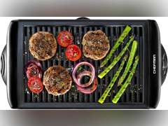 Chefman Electric Smokeless Indoor Grill w/Non-Stick Cooking Surface & Adjustable Temperature Knob from Warm to Sear for Customized BBQing, Dishwasher Safe Removable Water Tray, Black 34.96