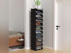 HOMIDEC Shoe Storage, 10-Tier Shoe Rack Organizer for Closet 20 Pair Narrow Shoes Shelf Cabinet for Entryway, Bedroom and Hallway Black 45.99