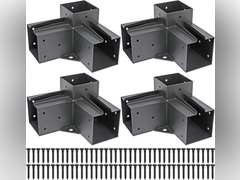 Antsky Stainless Steel 3-Way Right Angle Corner Pergola Bracket with Screws for 4x4 Inch(Actual: 3.5x3.5 Inch) Wood Beams，Pergola/Gazebo Kit (4 Pack) 4x4inch(Actual: 3.5x3.5inch) 149.5