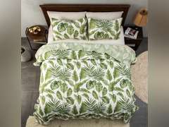 HORIMOTE HOME Tropical Plants Quilt Set Queen Size 3 Pieces, Green Palm Leaves Rainforest Style Fine Printed Reversible Bedspreads Bedding Sets, Soft and Lightweight Bed Coverlet for All Season Green Full/Queen 39.99