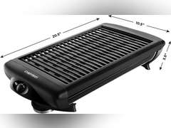 Chefman Electric Smokeless Indoor Grill w/Non-Stick Cooking Surface & Adjustable Temperature Knob from Warm to Sear for Customized BBQing, Dishwasher Safe Removable Water Tray, Black 34.96