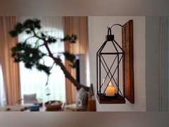 Homemory Wall Candle Sconce, Decorative Hanging Candle Lantern with Windproof Glass Holder Dark Brown 35.99