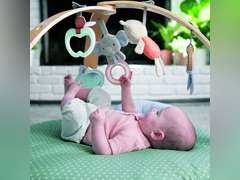 Ingenuity Cozy Spot Reversible Duvet Activity Gym & Play Mat with Wooden Bar - Loamy, Ages Newborn + 48.99