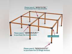 Antsky Stainless Steel 3-Way Right Angle Corner Pergola Bracket with Screws for 4x4 Inch(Actual: 3.5x3.5 Inch) Wood Beams，Pergola/Gazebo Kit (4 Pack) 4x4inch(Actual: 3.5x3.5inch) 149.5
