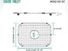 Serene Valley Sink Grid 18-1/8" L x 13-3/8" W, Centered Drain with Corner Radius 3-1/2", NDG1813C 39.95