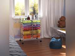 SimpleHouseware 12-Drawers Rolling Storage Cart, Multicolor Multi Color 74.87