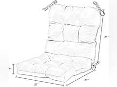 Greendale Home Fashions Outdoor Seat/Back Chair Cushion, 1 Count (Pack of 1), Tropical White 50.4