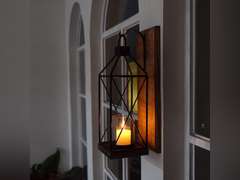 Homemory Wall Candle Sconce, Decorative Hanging Candle Lantern with Windproof Glass Holder Dark Brown 35.99