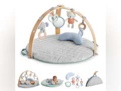 Ingenuity Cozy Spot Reversible Duvet Activity Gym & Play Mat with Wooden Bar - Loamy, Ages Newborn + 48.99