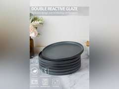famiware Dinner Plates for 6, 10 inches Plate Set, Scratch Resistant, Stoneware Dinnerware, Kitchen Modern Rustic Serving Dishes, Black Matte Dinner Plate Full Glaze Black Matte 49.99