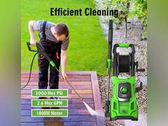 Electric Pressure Washer, SWIPESMITH 3000 Max PSI, 2.6 GPM Power Washer Machine with Hose Reel, 4 Quick-Connect Nozzles, Foam Cannon for Car/Patio/Driveways Cleaning 3000-PSI MAX 135.99