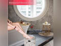 Shower Stool Acrylic Foot Rest, Non-Slip Waterproof Shower Stool for Shaving Legs &Shower Stool for Inside Shower, Clear Corner Bathroom Stool Acrylic Shower Bench for Bathtub Small Shower Spaces 49.99