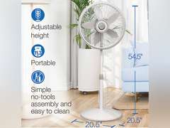 Lasko Oscillating Pedestal Fan, Adjustable Height, 3 Speeds, for Bedroom, Living Room, Home Office and College Dorm Room, 18", White, 1820 44.99