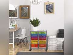 SimpleHouseware 12-Drawers Rolling Storage Cart, Multicolor Multi Color 74.87