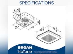 Broan-NuTone AER110RGBL ChromaComfort 110 CFM Ventilation Fan with 24 Color Selectable LED, 1.5 Sones, ENERGY STAR Certified, White 156.2