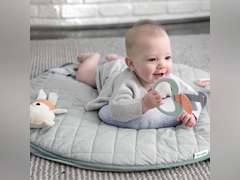 Ingenuity Cozy Spot Reversible Duvet Activity Gym & Play Mat with Wooden Bar - Loamy, Ages Newborn + 48.99