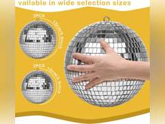 4 Pack Large Disco Ball Silver Hanging Disco Balls Reflective Mirror Ball Ornament for Party Holiday Wedding Dance and Music Festivals Decor Club Stage Props DJ Decoration (6 Inch, 4 Inch) 35.99