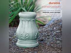 Alpine Corporation 12" Tall Indoor/Outdoor Roman Column Gazing Globe Display Stand, Mixed Colors 30.99