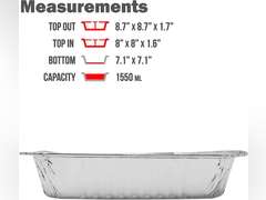 (35 Pack) 8” x 8” Square Baking Cake Pans with Plastic Dome Lids | Heavy Duty l Disposable Aluminum Foil Tins l Portable Food Containers l Perfect for Roasting Oven Toaster Cooking 25.99